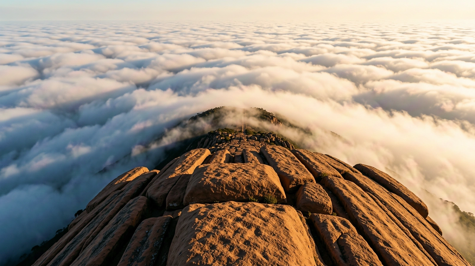 Mountain peak lost in mist